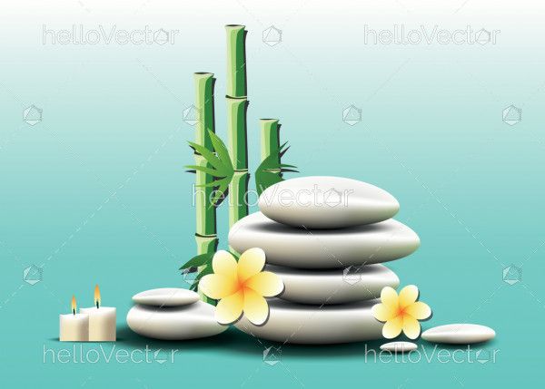 Spa background with white zen spa stones