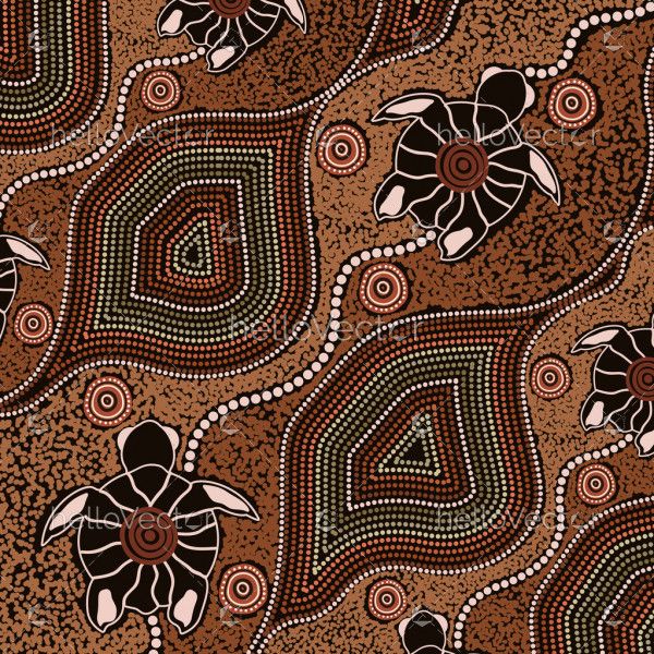 Aboriginal turtle art background