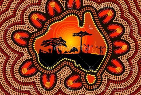Aboriginal painting depicting australia