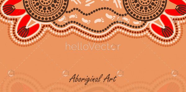 Banner background with aboriginal art