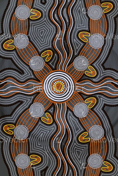 Aboriginal style of art background