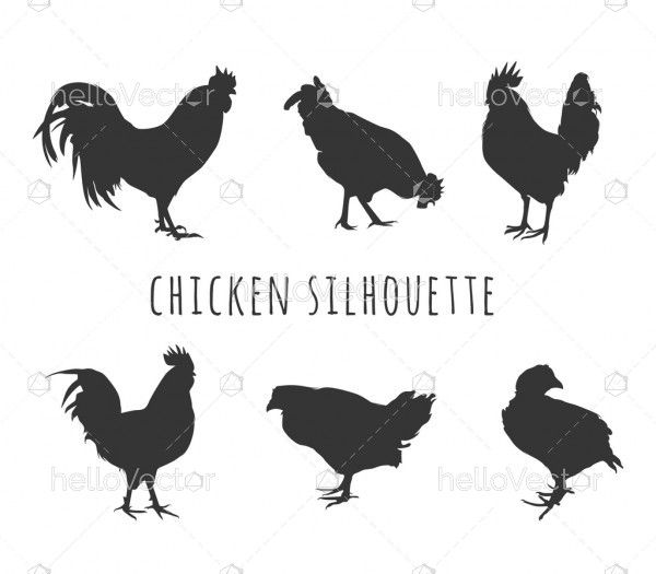 Chicken Silhouette Set