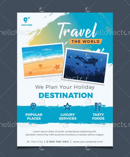 Travel leaflet template