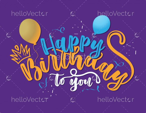 Happy Birthday Calligraphy Design - Vector