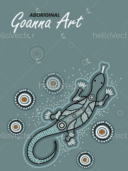 Aboriginal goanna banner design