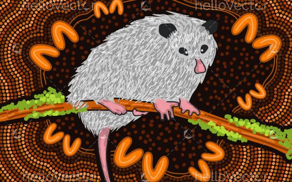 Animal aboriginal art possum