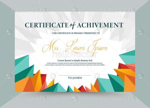 Abstract Colorful Achievement Certificate