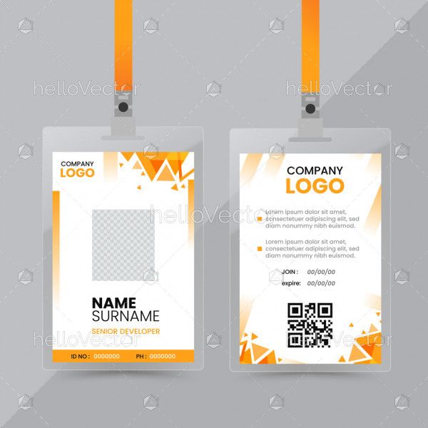 Minimalist yellow ID card design