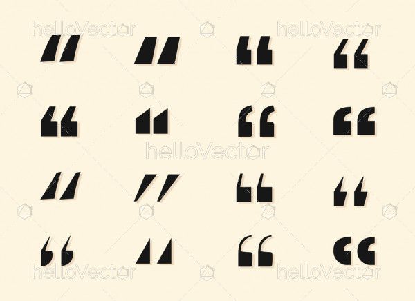 Vector set of quotation marks