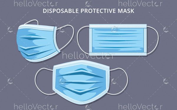Disposable medical face mask - illustration