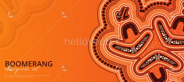 Aboriginal banner design with boomerang art