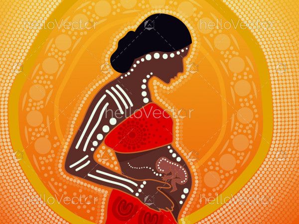 Aboriginal pregnant woman art