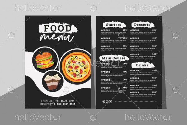 Digital fast food menu card design