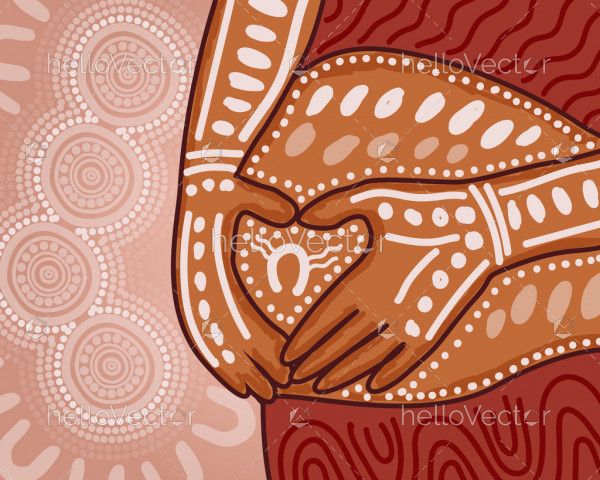 Pregnant woman dot art - Aboriginal