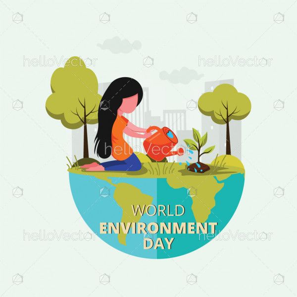 World environment day graphic - Plantation concept