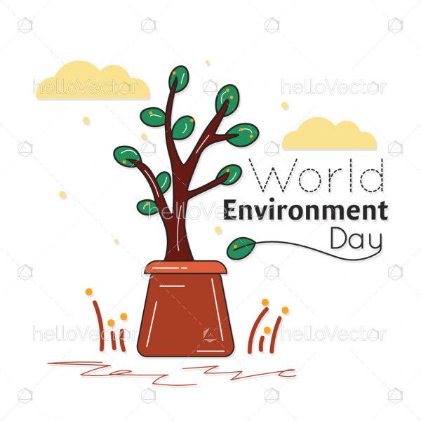 Environment day poster with plant