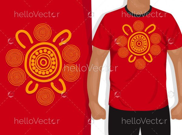 Tee shirt design with aboriginal artwork