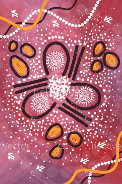 Aboriginal style of artwork for wall print