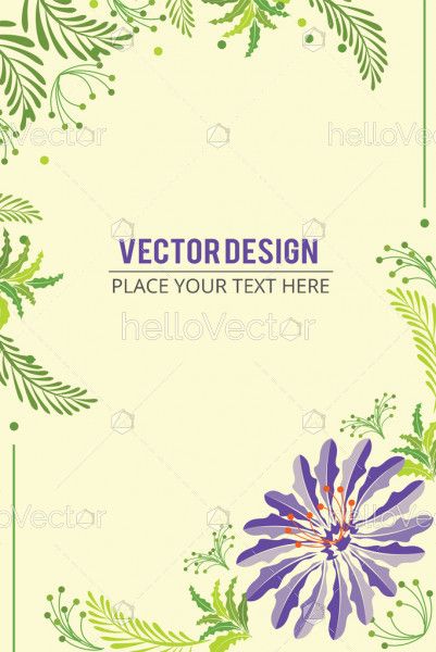 Floral Banner Background. Abstract floral effect banner with text - Vector illustration 