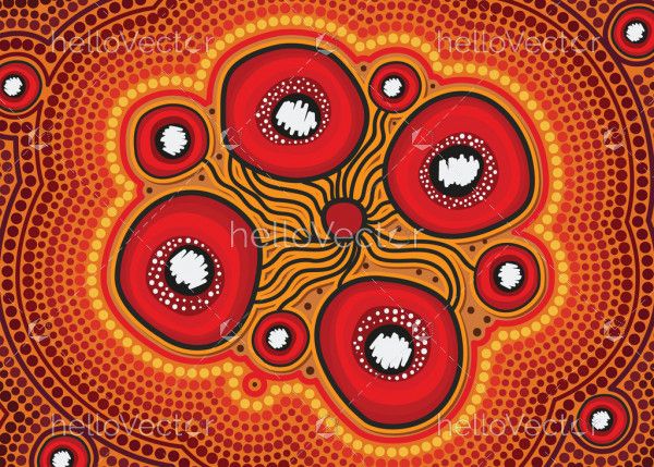 Connection aboriginal vector artwork