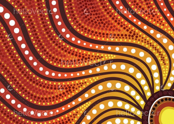Aboriginal dot vector art for fabric and textile