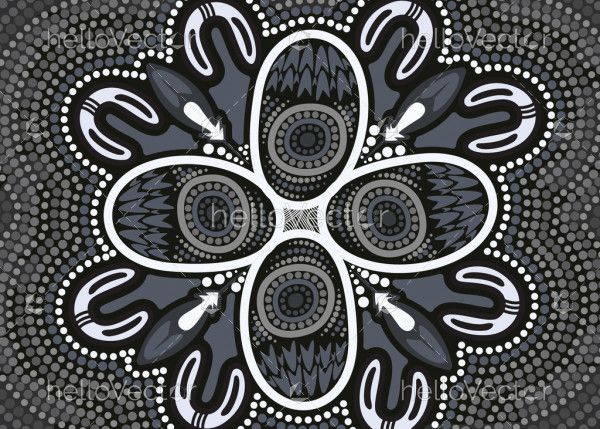 Black and white aboriginal dot artwork