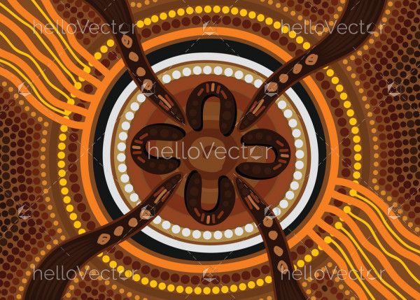 Vector aboriginal art background