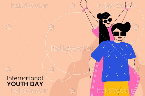 International youth day vector design