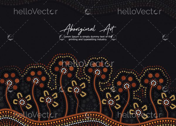Aboriginal poster design with tree artwork