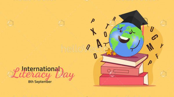 International Literacy Day Concept Flat Illustration