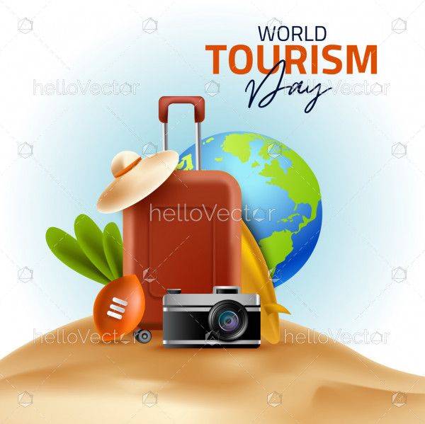 3d illustration of world tourism day