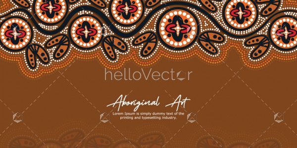 Brown aboriginal art poster design