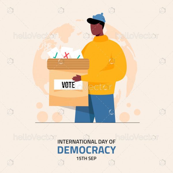 Flat design for international democracy day. September 15