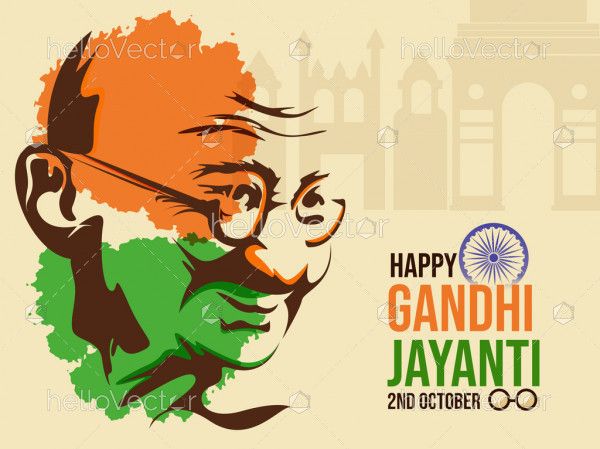 Mahatma Gandhi Abstract Portrait, Happy Gandhi Jayanti