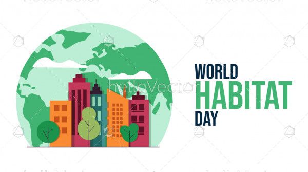 World Habitat Day Flat Design Template