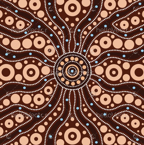 Connection concept, Aboriginal art vector painting