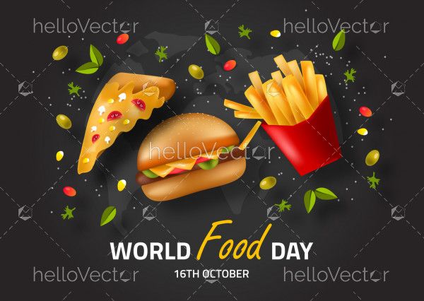 Fast Food Illustration, world food day concept