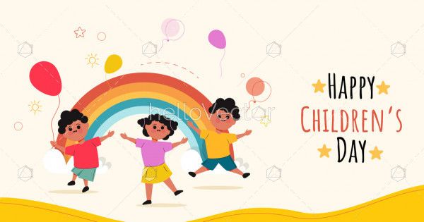 Kids party illustration, happy children's day design