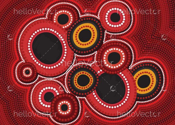 Aboriginal circle design red and black
