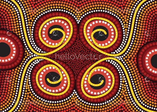 Aboriginal dot vector painting
