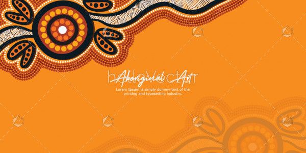 Yellow aboriginal artwork banner