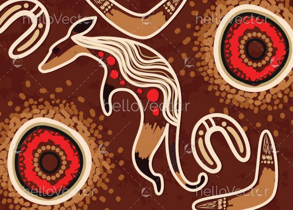 Aboriginal artwork with kangaroo