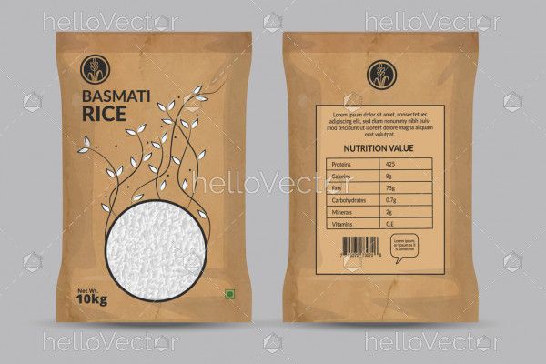Rice Paper Bag Package Mockup - Illustration