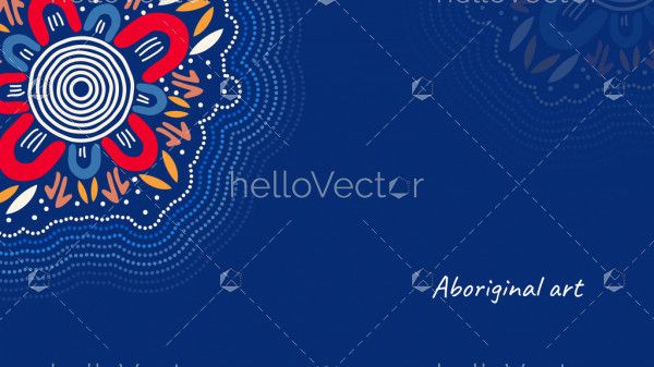 Aboriginal dot artwork poster design - Blue