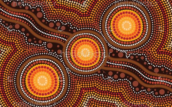 Aboriginal dot circle design background
