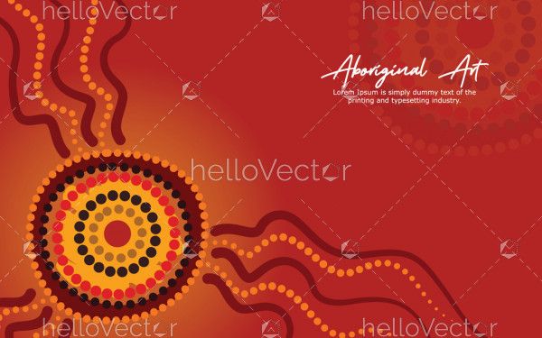 Aboriginal dot circle artwork for poster design