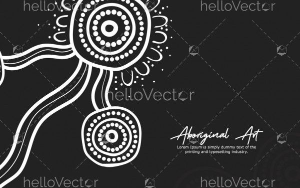 Black and white aboriginal artwork for poster design