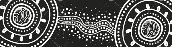 Aboriginal black and white dot art illustration