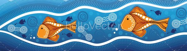 Underwater concept aboriginal fish art