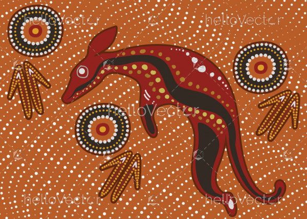 Aboriginal kangaroo artwork - Vector